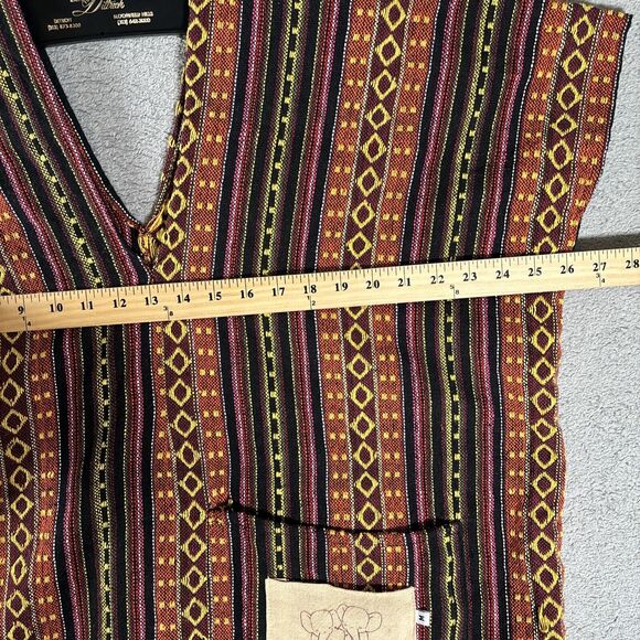 Elephant Jungle Sanctuary Woven Tunic Top Women’s Size M Colorful Aztec Hippie - Picture 7 of 11